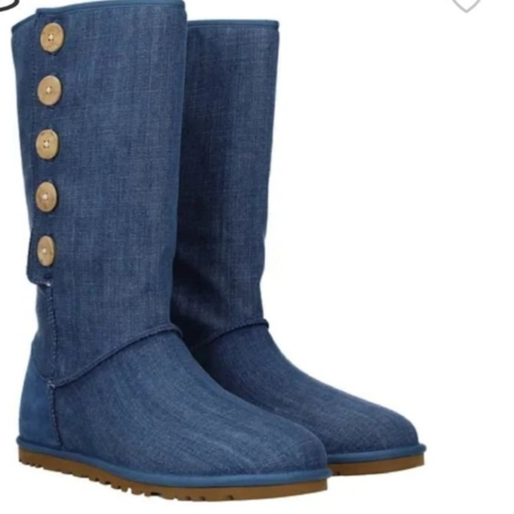 UGG Blue Buttoned Boots